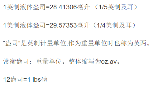 1盎司等于多少克？