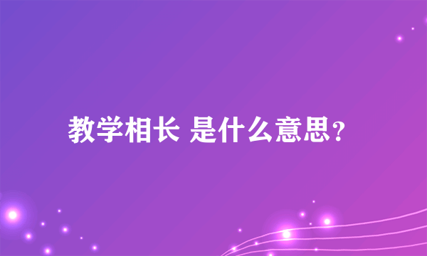 教学相长 是什么意思？