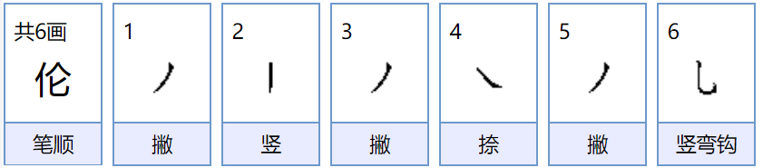 伦字组词