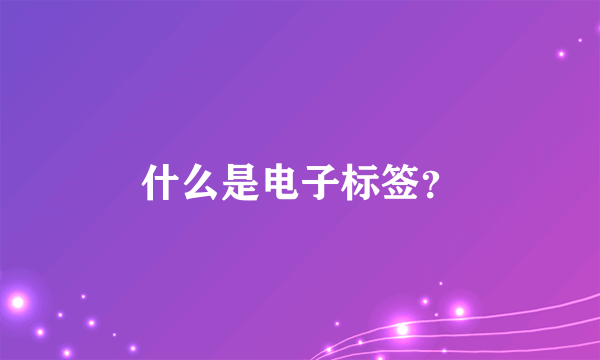 什么是电子标签？