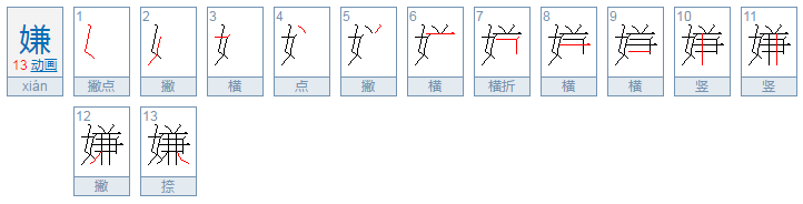 嫌字是什么意思