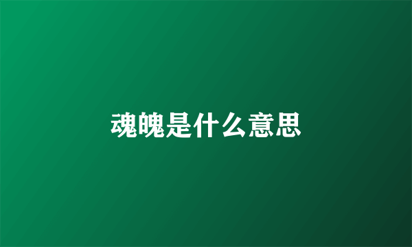 魂魄是什么意思