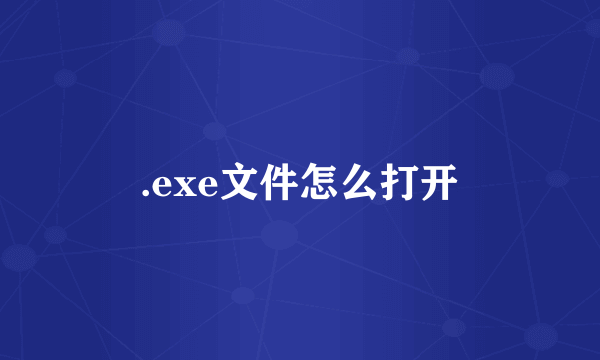 .exe文件怎么打开