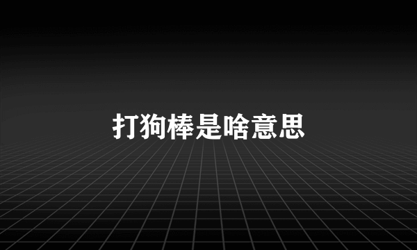 打狗棒是啥意思