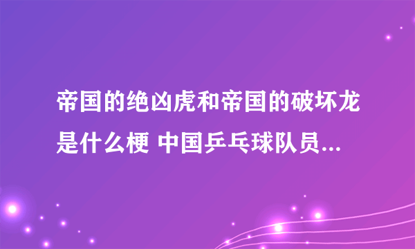 帝国的绝凶虎和帝国的破坏龙是什么梗 中国乒乓球队员外号大全