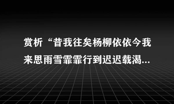 赏析“昔我往矣杨柳依依今我来思雨雪霏霏行到迟迟载渴载饥我心伤悲莫知我哀”？