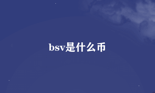 bsv是什么币