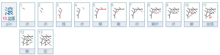 滚怎么组词