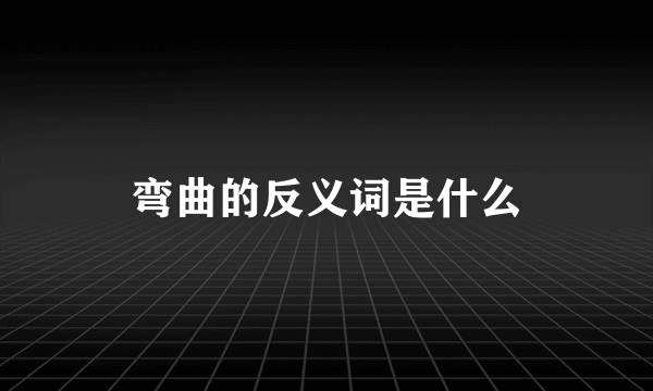 弯曲的反义词是什么