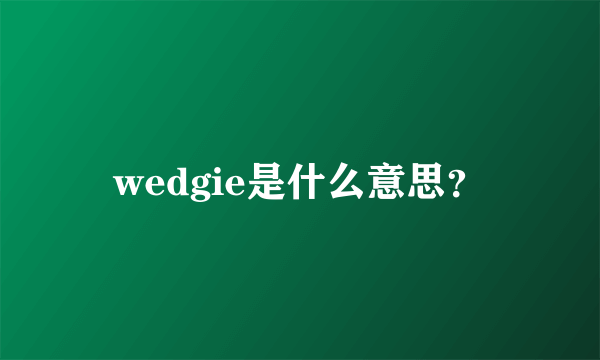 wedgie是什么意思？