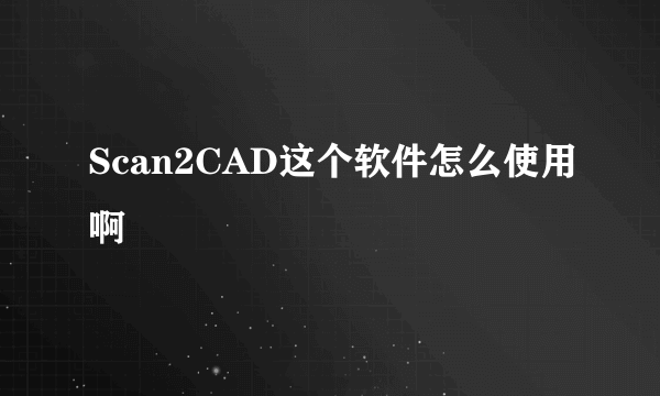 Scan2CAD这个软件怎么使用啊