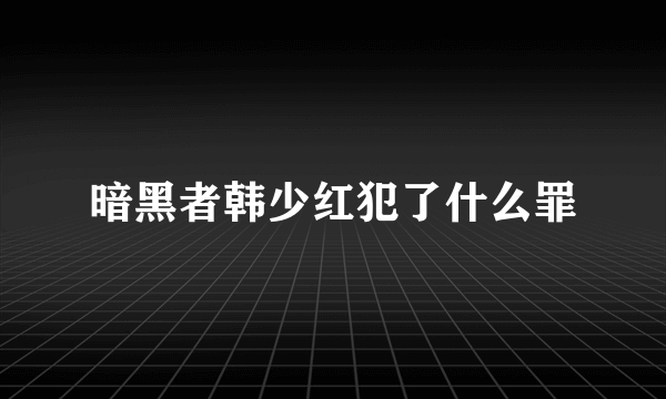 暗黑者韩少红犯了什么罪