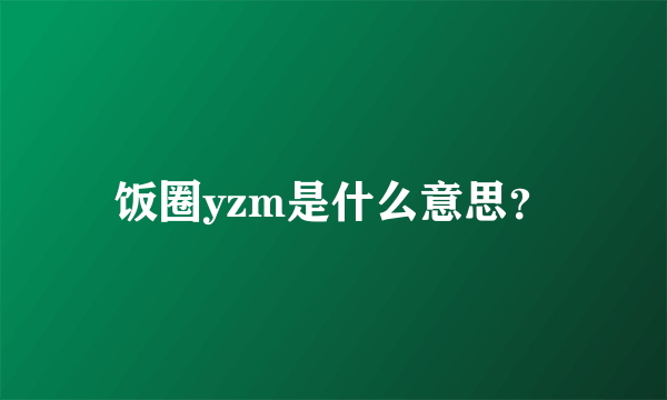 饭圈yzm是什么意思？