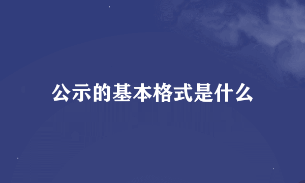 公示的基本格式是什么