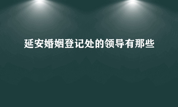 延安婚姻登记处的领导有那些