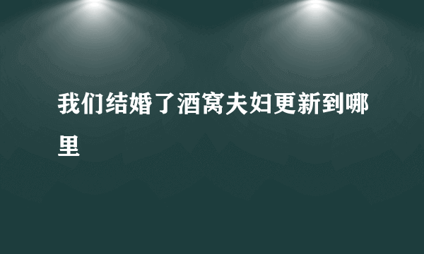 我们结婚了酒窝夫妇更新到哪里