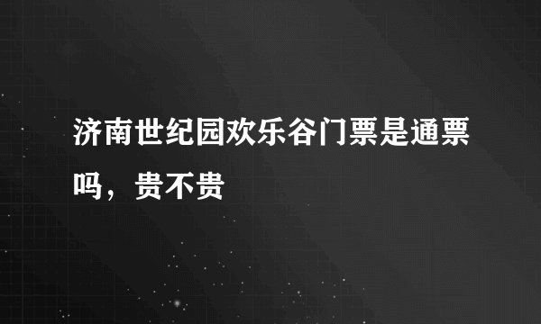 济南世纪园欢乐谷门票是通票吗，贵不贵