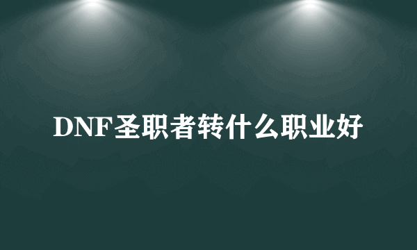 DNF圣职者转什么职业好