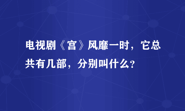 电视剧《宫》风靡一时，它总共有几部，分别叫什么？