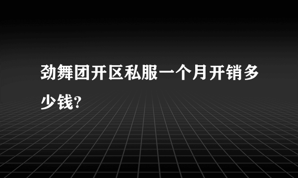 劲舞团开区私服一个月开销多少钱?