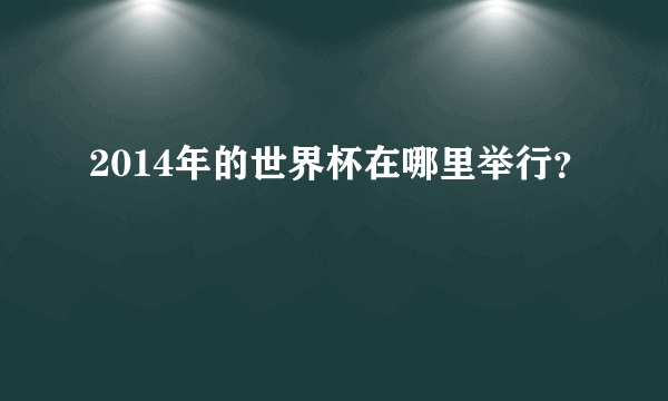 2014年的世界杯在哪里举行？