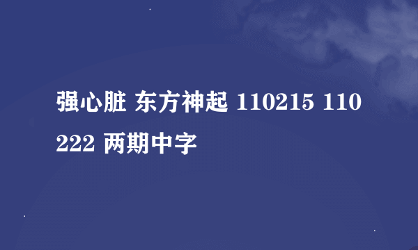 强心脏 东方神起 110215 110222 两期中字