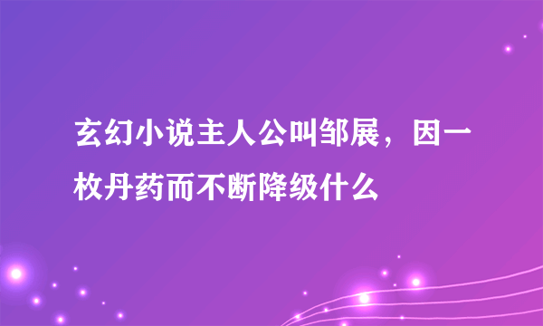 玄幻小说主人公叫邹展，因一枚丹药而不断降级什么