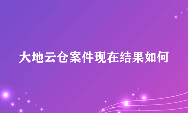 大地云仓案件现在结果如何