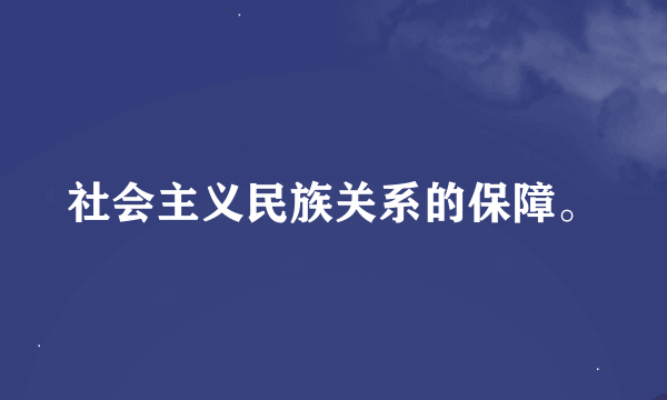 社会主义民族关系的保障。