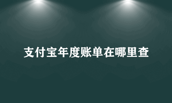 支付宝年度账单在哪里查