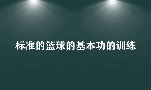 标准的篮球的基本功的训练