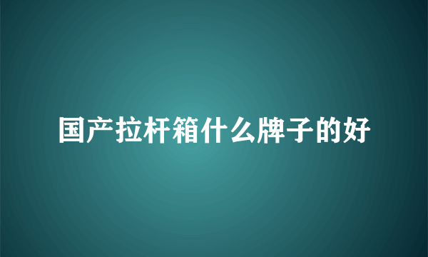 国产拉杆箱什么牌子的好