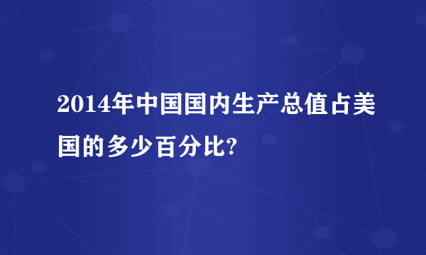 2014年中国国内生产总值占美国的多少百分比?