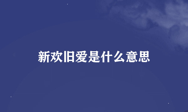 新欢旧爱是什么意思