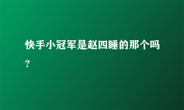 快手小冠军是赵四睡的那个吗？