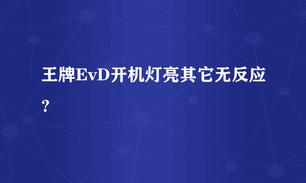 王牌EvD开机灯亮其它无反应？