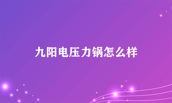 九阳电压力锅怎么样