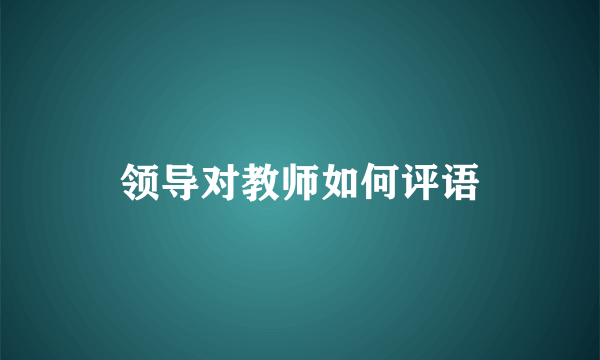 领导对教师如何评语