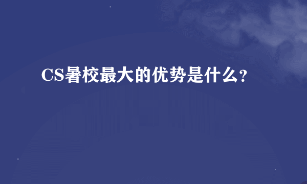 CS暑校最大的优势是什么？