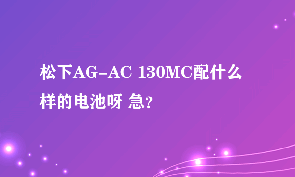 松下AG-AC 130MC配什么样的电池呀 急？