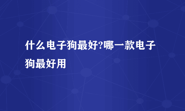 什么电子狗最好?哪一款电子狗最好用