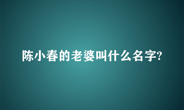 陈小春的老婆叫什么名字?