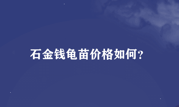 石金钱龟苗价格如何？