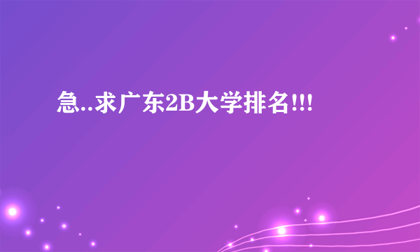 急..求广东2B大学排名!!!