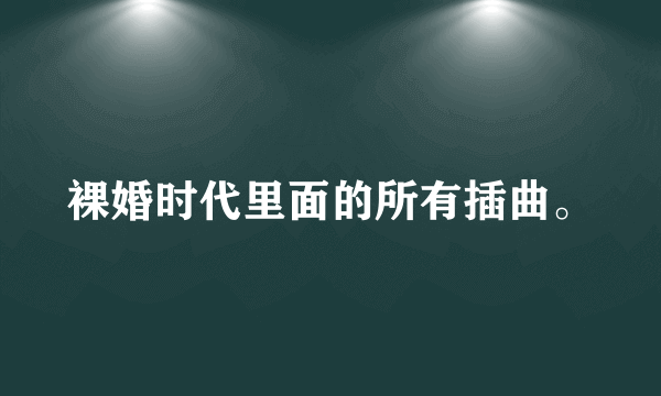 裸婚时代里面的所有插曲。