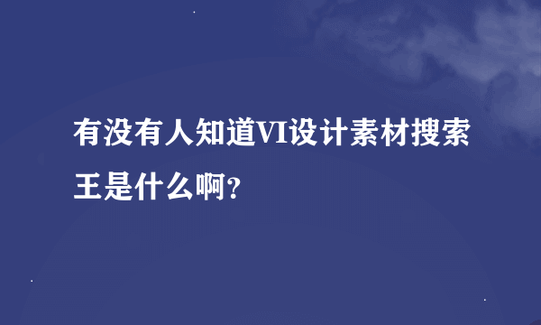 有没有人知道VI设计素材搜索王是什么啊？