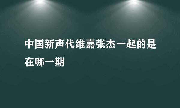 中国新声代维嘉张杰一起的是在哪一期