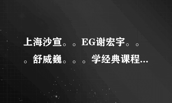 上海沙宣。。EG谢宏宇。。。舒威巍。。。学经典课程。。去学谁的好？？？