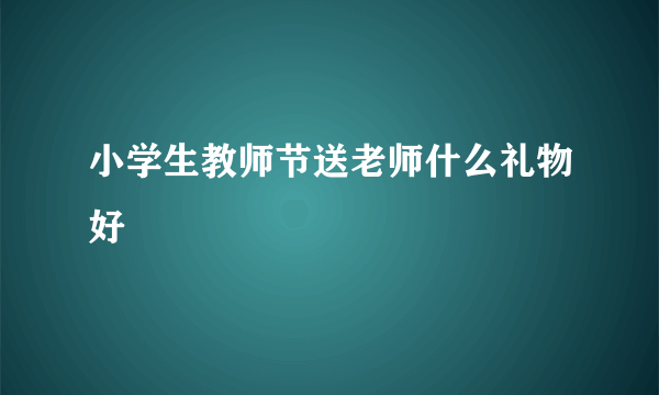 小学生教师节送老师什么礼物好