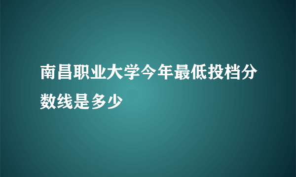 南昌职业大学今年最低投档分数线是多少